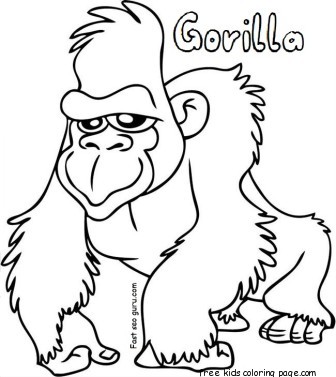 336x377 Gorilla Coloring Sheets Free Printable For Kidsfree Printable