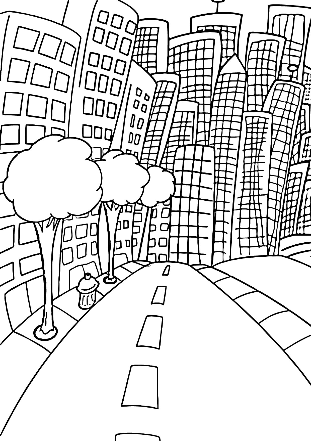 1240x1754 City Coloring Pages For Adults