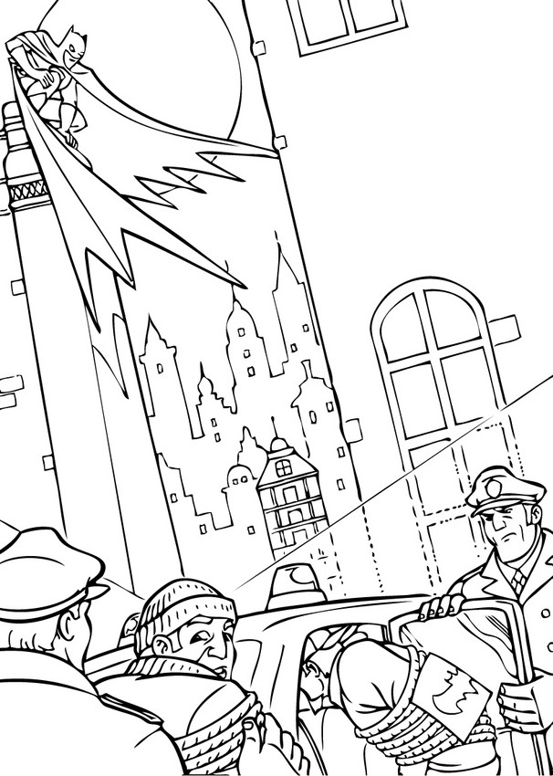 606x850 Batman In Gotham City Coloring Pages