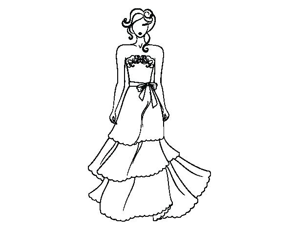 600x470 Dress Coloring Pages To Print Wedding Gown Coloring Page To Print
