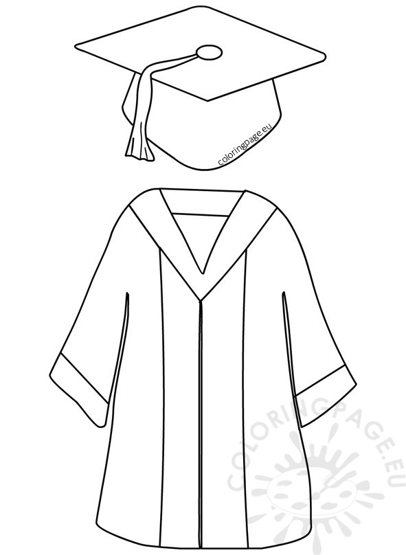 591x808 Preschool Graduation Cap And Gown Coloring Page