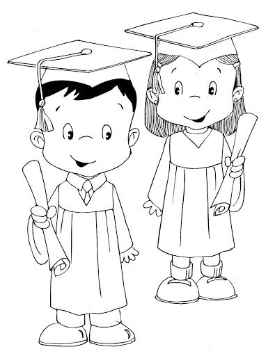 395x512 Kindergarten Graduation Coloring Page Graduates Childrens Free