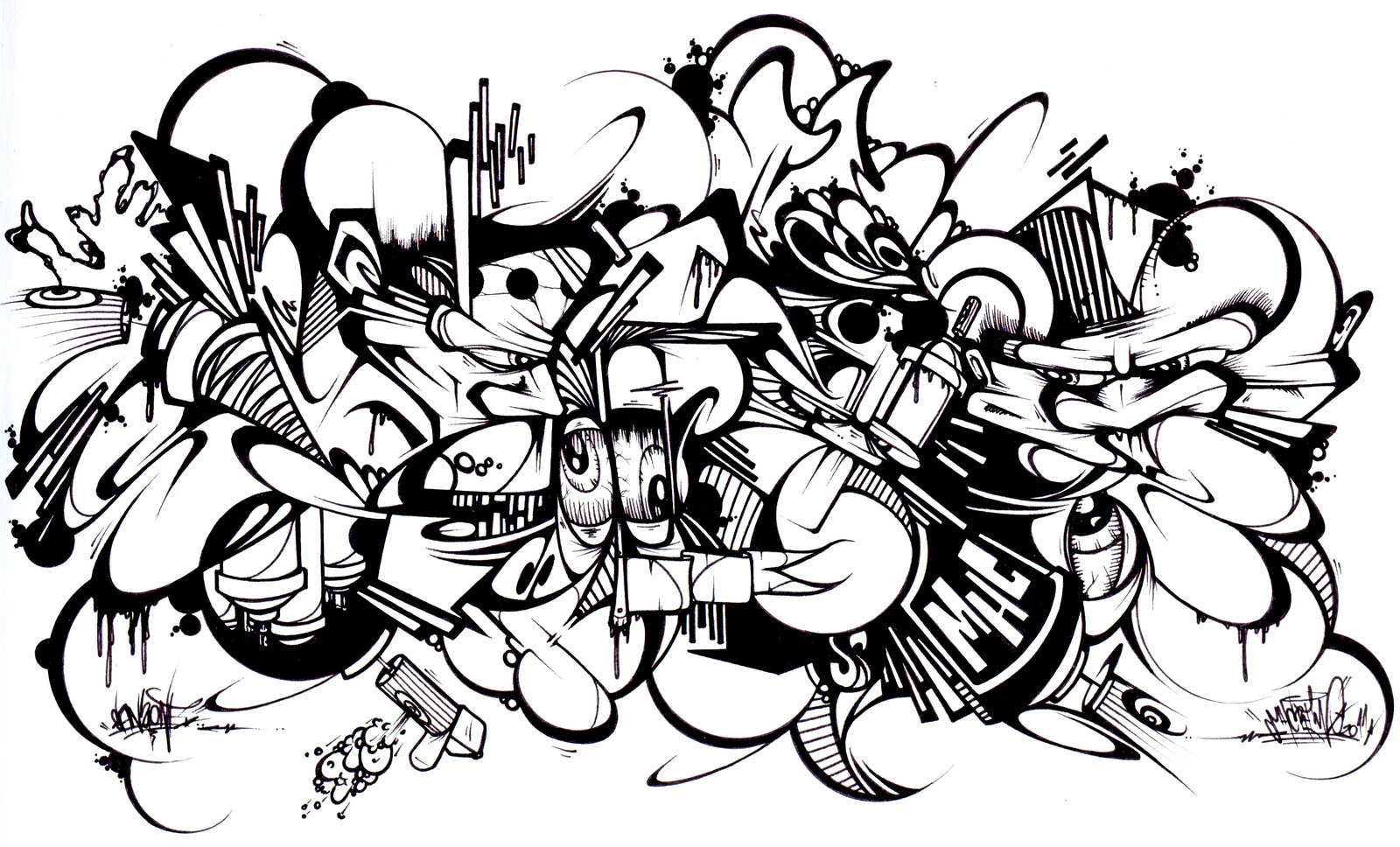1600x968 Graffiti Coloring Pages For Adults