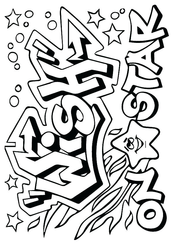 595x842 Graffiti Coloring Pages Free Printable Graffiti Coloring For Kids