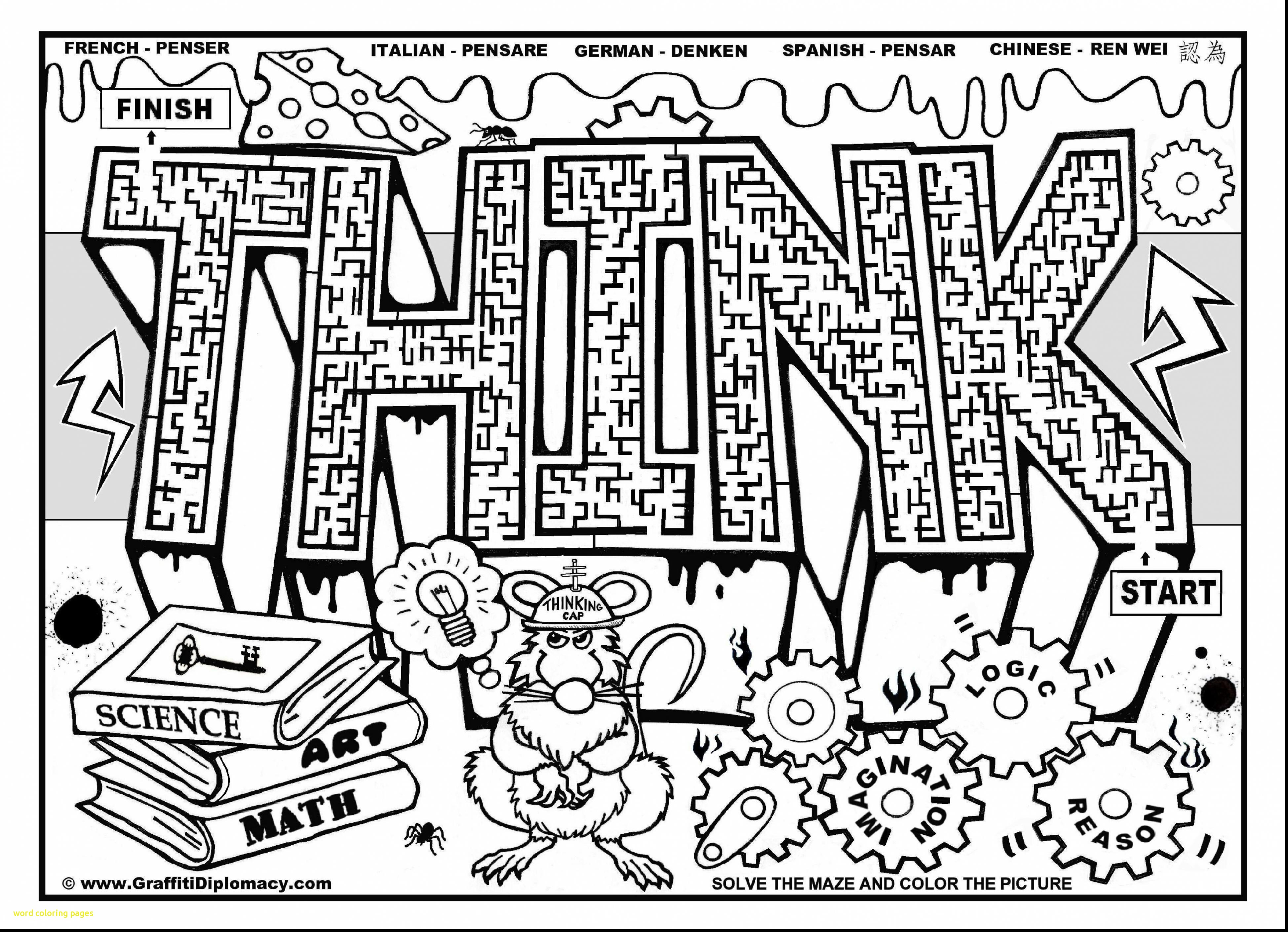3897x2818 Word Coloring Pages With Fantastic Graffiti Words