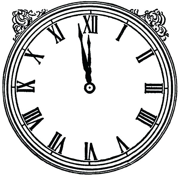 600x594 Clock Coloring Page Good Clock Face Coloring Page And Vintage