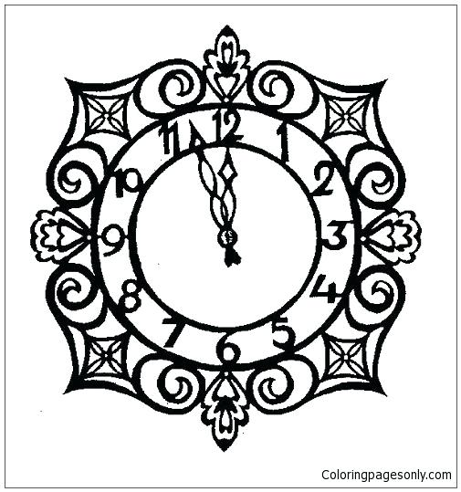 505x539 Clock Coloring Page Clock Coloring Page Grandfather Clock Coloring