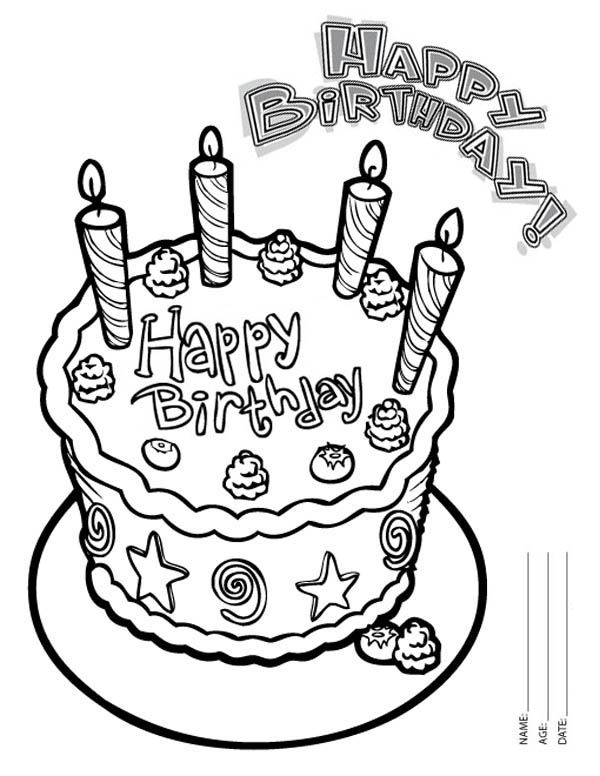 600x776 Happy Birthday Grandma Coloring Pages