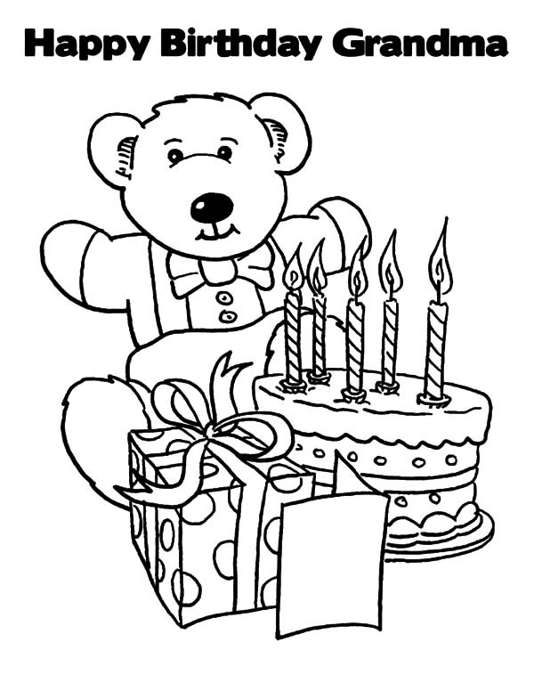 600x776 Grandma Birthday Coloring Pages Happy Birthday Grandma Coloring