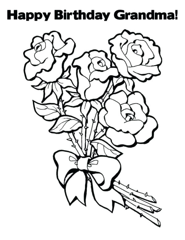 600x776 Birthday Coloring Pages For Grandma Happy Birthday Coloring Pages