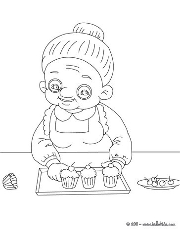 364x470 Boy Hugging Grandma Coloring Pages