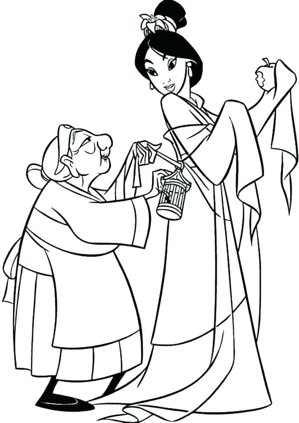 600x848 Mulan Coloring Page Coloring Page Coloring Page Grandmother Fa