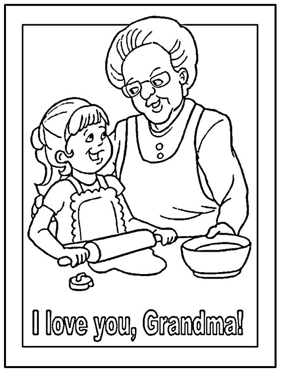 570x760 Grandparents Day Coloring Pages