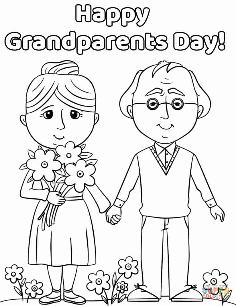 824x1066 Happy Grandparents Day Coloring Page Free Printable Pages