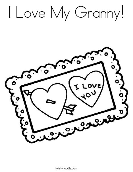 468x605 I Love My Granny Coloring Page