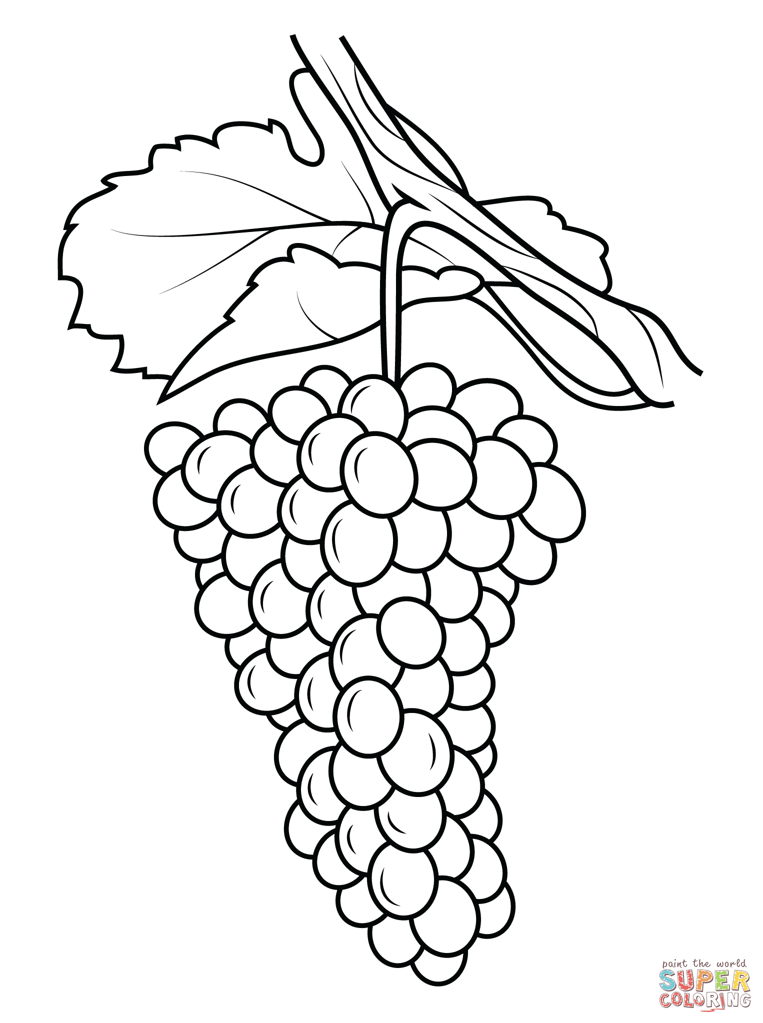 1526x2046 Grapes Coloring Page Pages Free Throughout