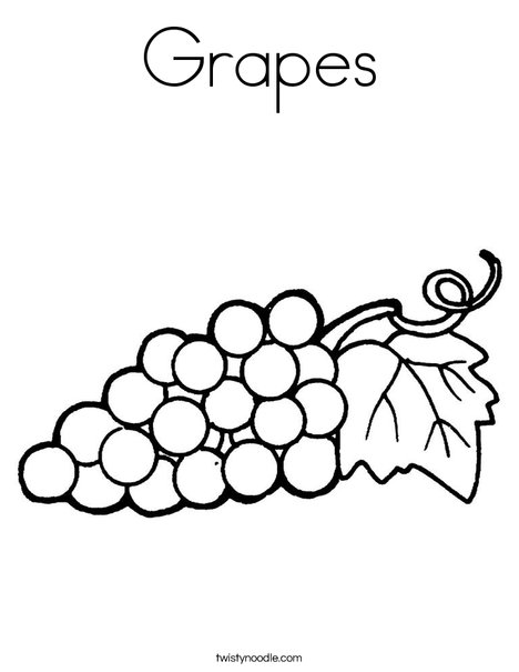 468x605 Grapes Coloring Page