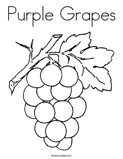 468x605 Purple Grapes Coloring Page