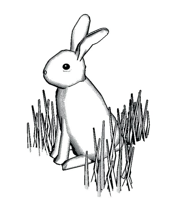 600x761 Grass Coloring Pages Bunny Rabbit Standing On Grass Coloring Pages