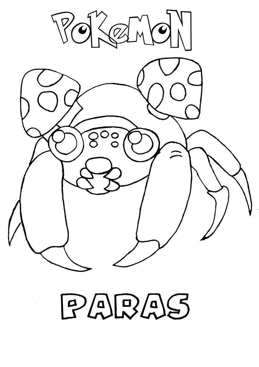 848x1200 Paras Pokemon Coloring Page
