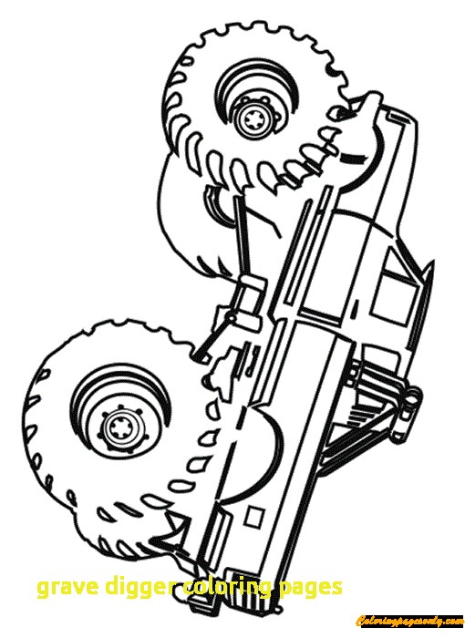 510x700 Grave Digger Coloring Pages With Simple Grave Digger Monster Truck