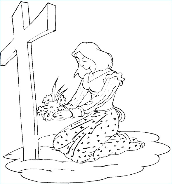 589x631 Easter Coloring Pages Jesus Tomb