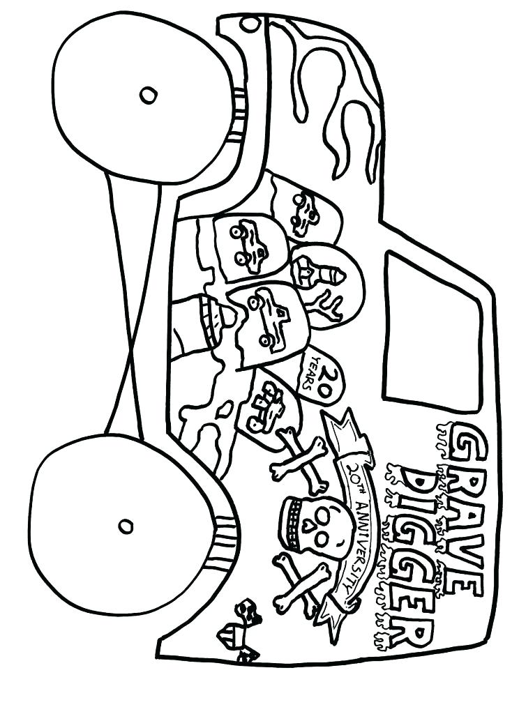744x1024 Grave Digger Coloring Pages Monster Truck Grave Digger Coloring