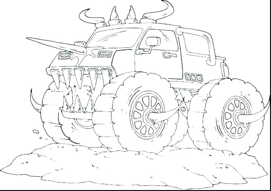 878x620 Monster Truck Coloring Page Coloring Page Monster Truck Grave