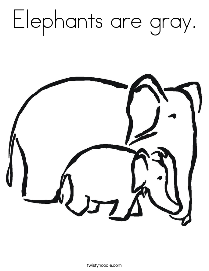 685x886 Elephants Are Gray Coloring Page