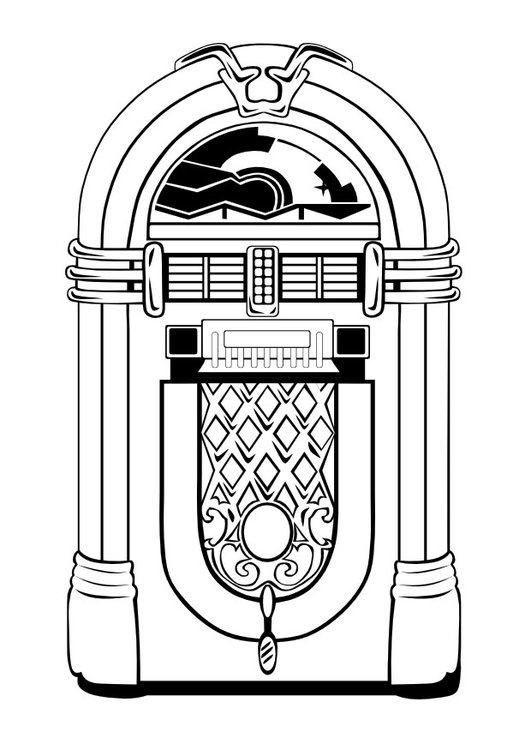 531x750 Coloring Page Juke Box