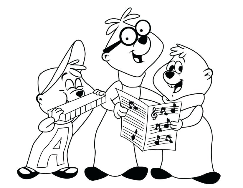 825x638 Cartoon Alvin And The Chipmunks Coloring Pages