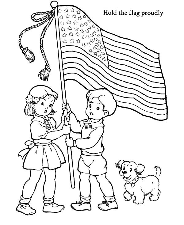 600x734 Hold The Us Flag Proudly Patriots Day Coloring Pages Best Place