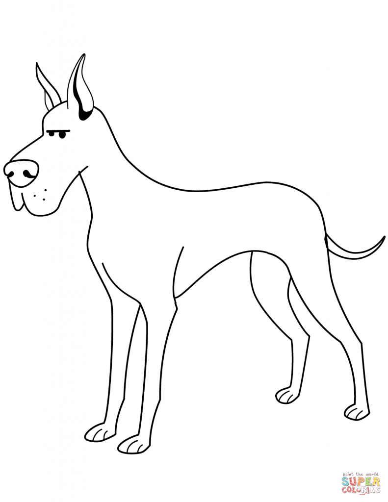 791x1024 Great Dane Coloring Pages