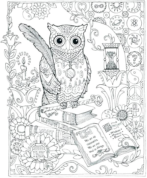600x728 Owl Coloring Pages Free Free Coloring Great Horned Owl Colouring