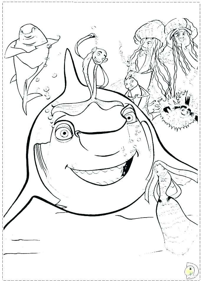 691x960 Coloring Page Shark