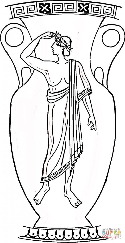 530x1024 Greek Vase Free Coloring Page