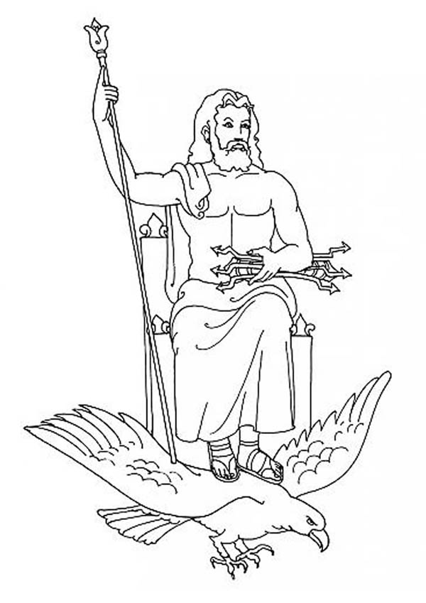 600x849 Zeus From Greek Gods And Goddesses Coloring Page
