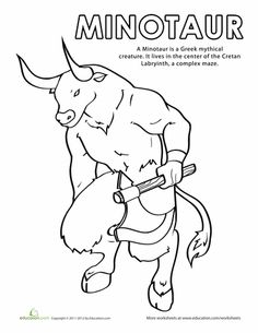 236x305 Minotaur From Greek Mythology Line Drawing