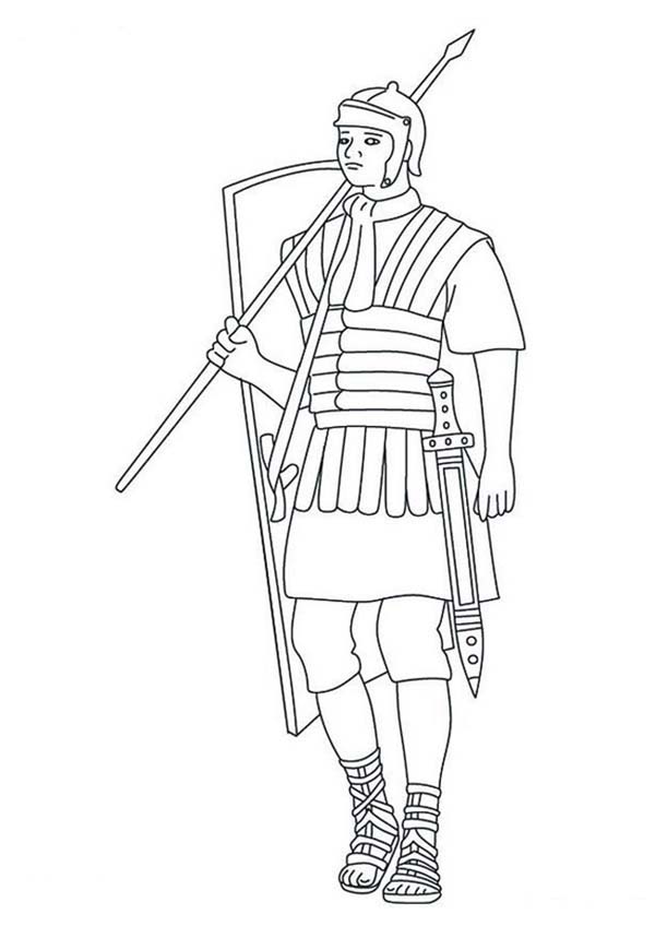 600x848 Ancient Greek Soldier Coloring