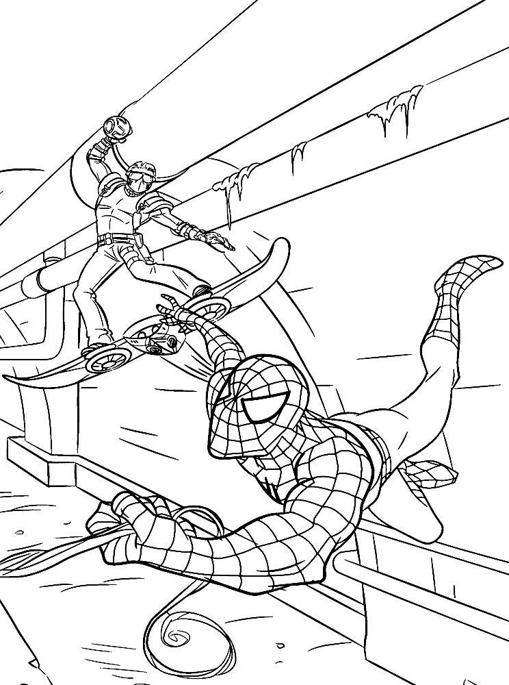 744x1000 Spiderman And Green Goblin Coloring Pages Spider Man Printable