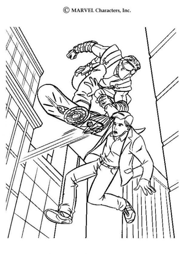 600x836 Goblin Catch Peter Parker Spiderman Coloring Page Coloring Pages