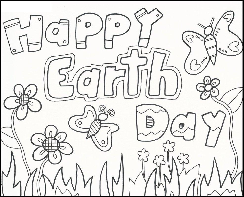 988x800 Earth Day Coloring Pages Happy Greeting Cards Picture For Kids