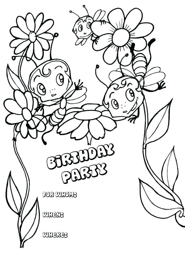 643x900 Free Printable Happy Birthday Card Coloring Pages For Kids Cards
