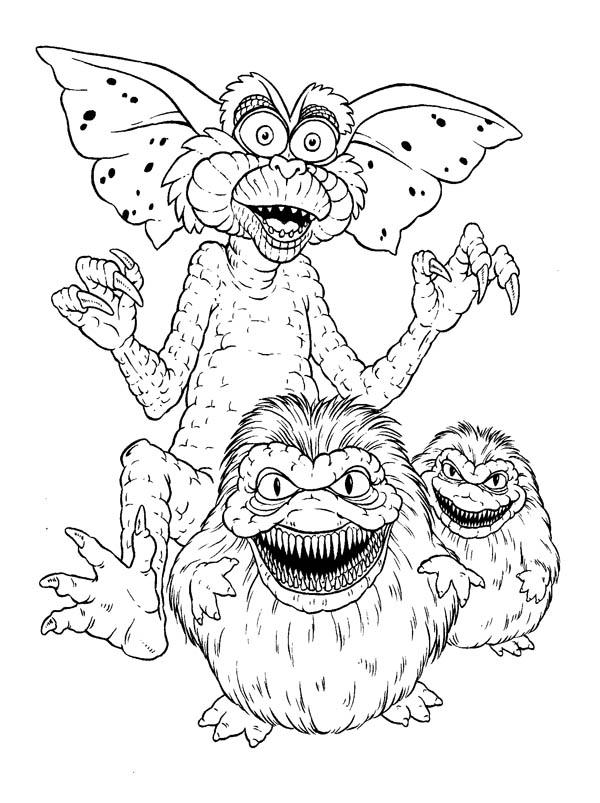 600x803 Monster Gremlins Coloring Page Color Luna