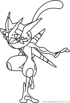 236x347 Ash Greninja Pokemon Sun And Moon Printable Coloring Page For Kids