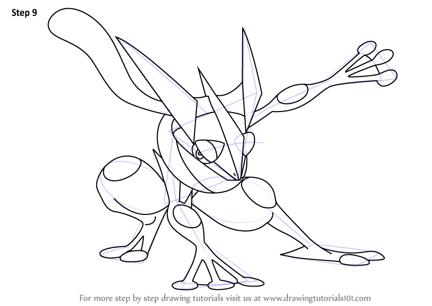 844x598 How To Draw Greninja From Pokemon