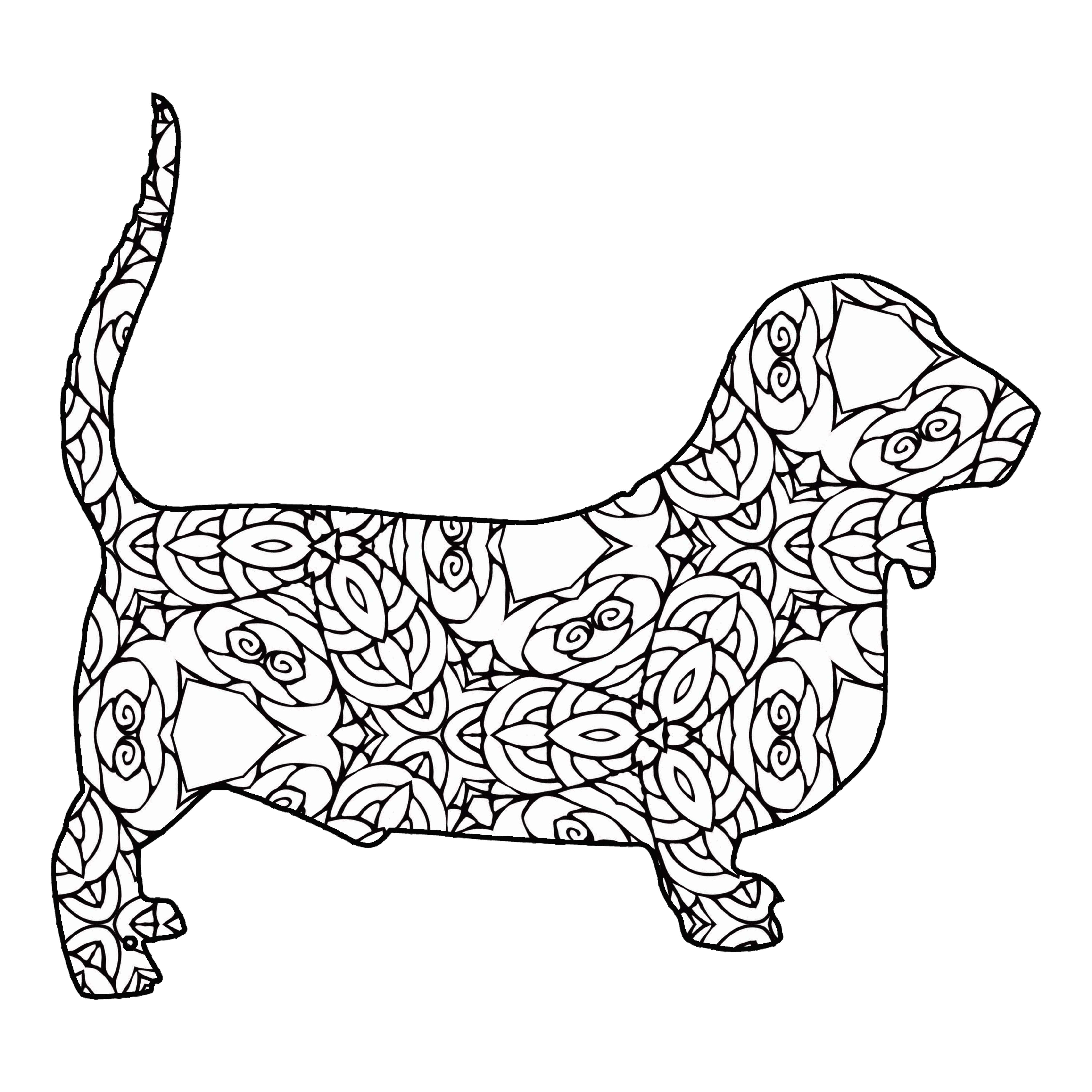 4500x4500 Italian Greyhound Coloring Page Hound Dog
