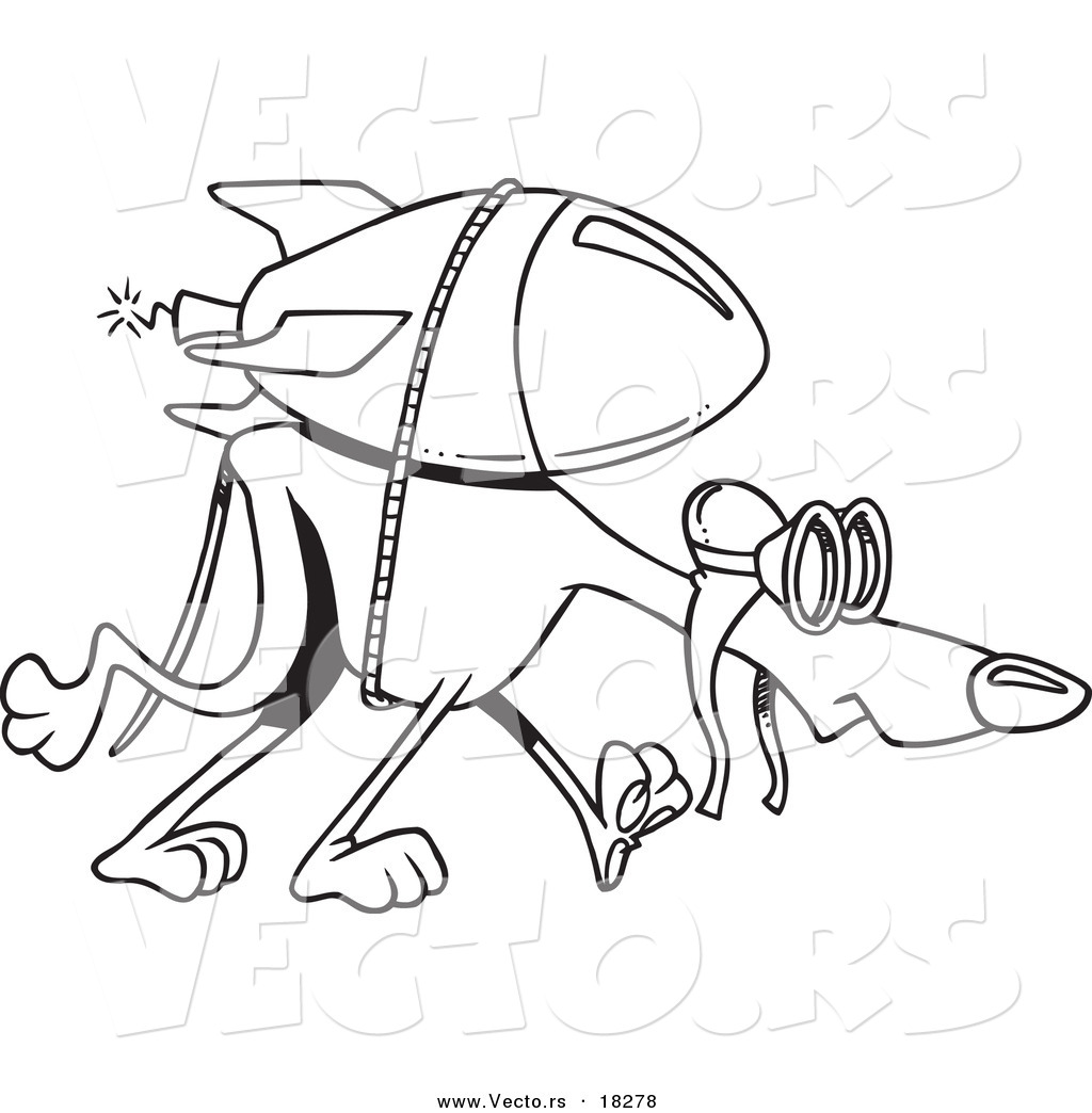 1024x1044 Vector Of A Cartoon Rocket Strapped To A Greyhound