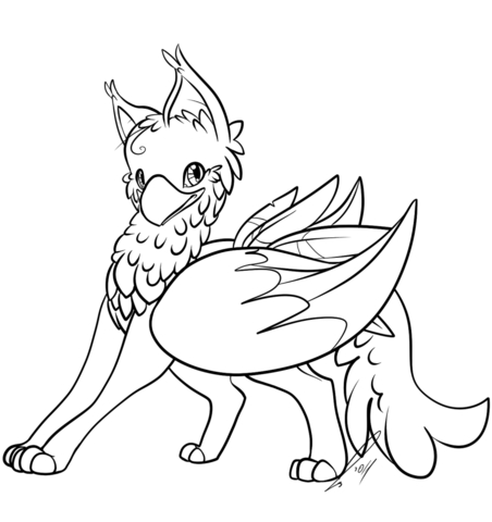 452x480 Cute Griffin Coloring Pages Cute Gryphon Coloring Page Free