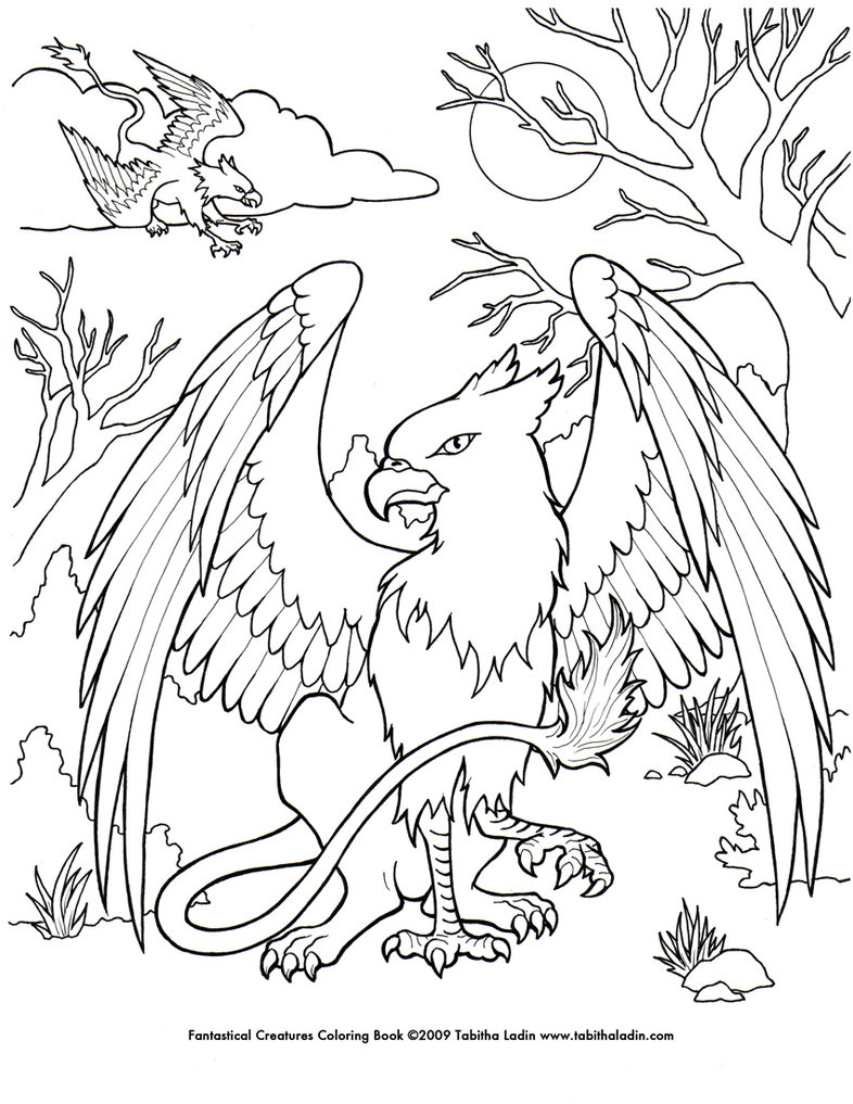 786x1017 A Page From My Fantastical Creatures Coloring Book Hand Drawn